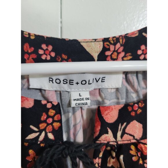 ROSE + OLIVE Women's SZ LG Floral Tank Top Blouse - Picture 5 of 8
